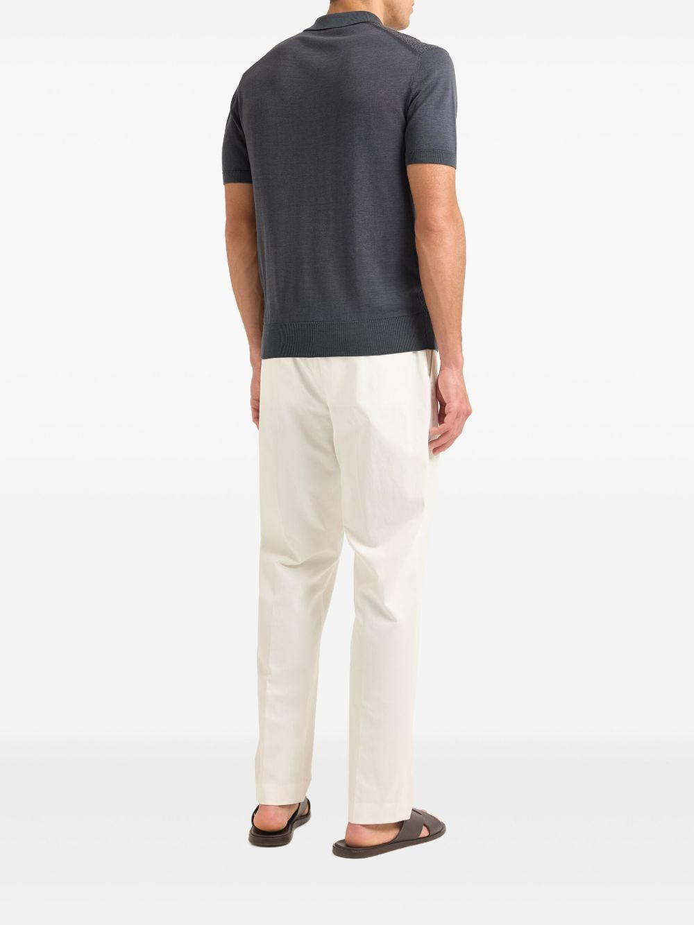 Burnham textured silk-cotton polo shirt - 3