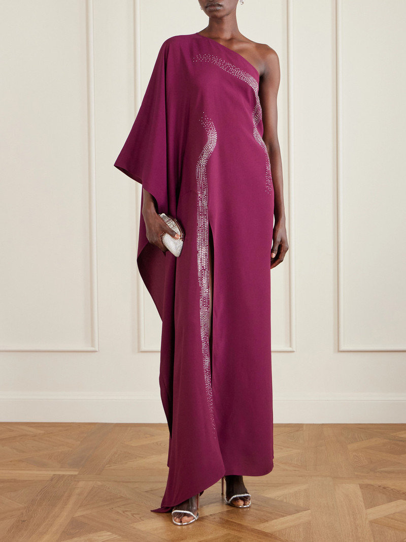 Taller Marmo Palladium One-shoulder Crystal-embellished Crepe-cady Gown outlook