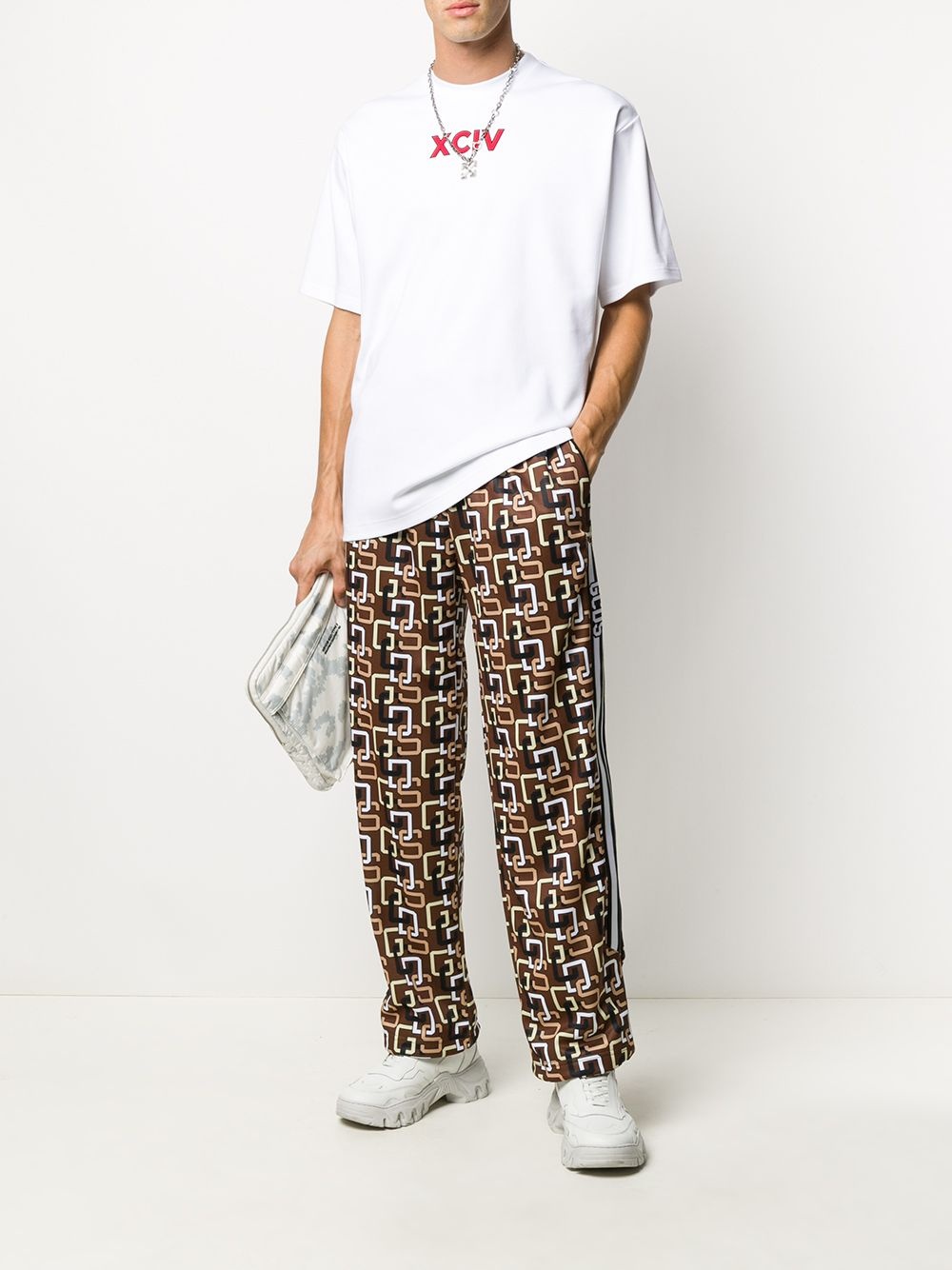 logo print straight-leg trousers - 2