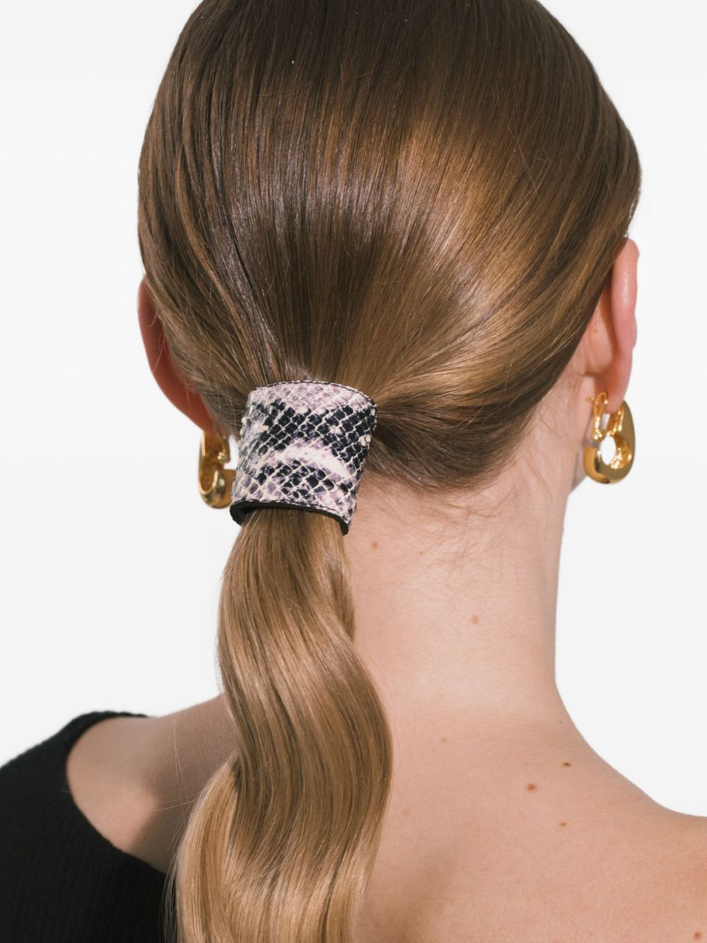 leather-embossed pony wrap - 3