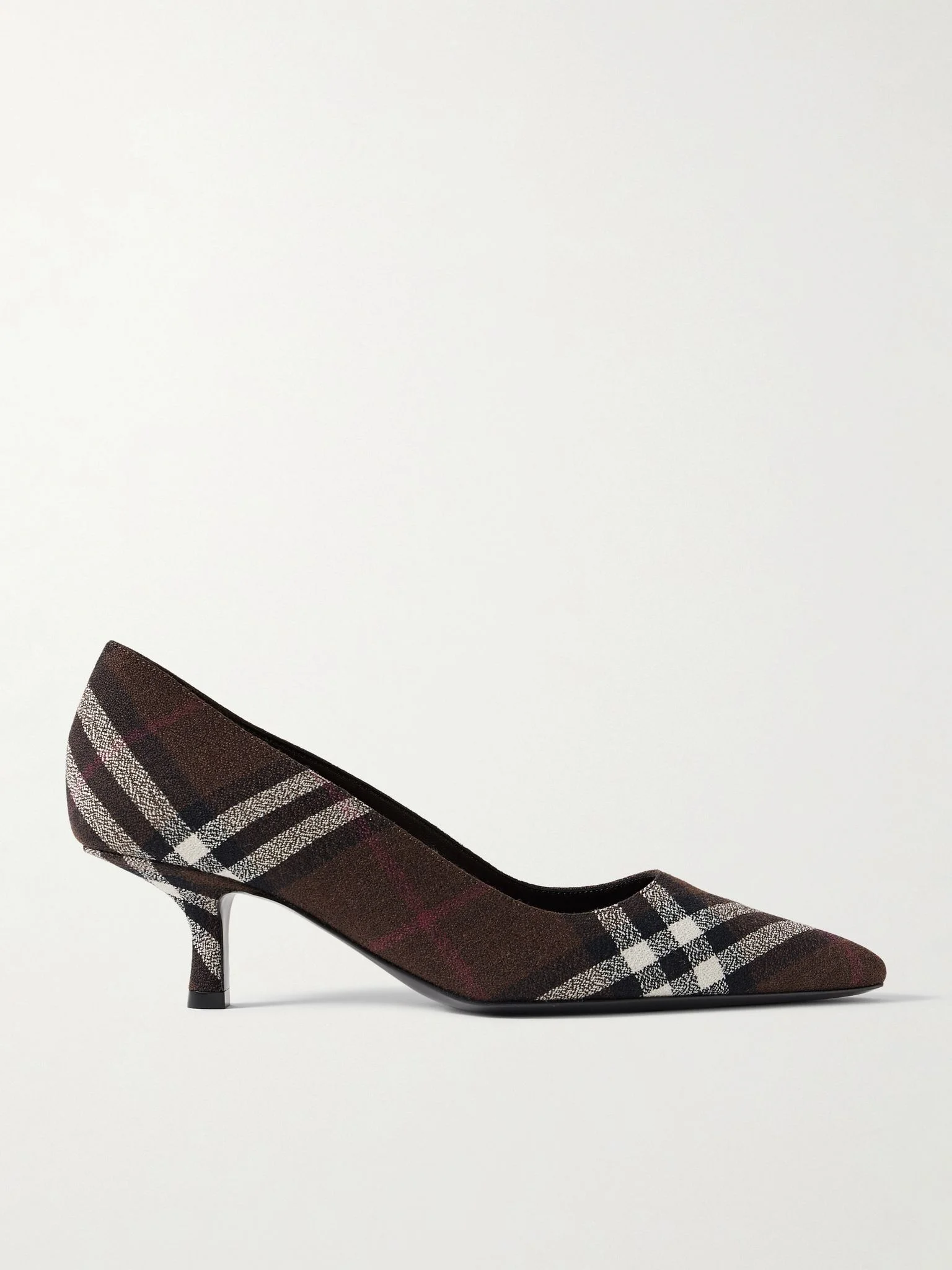 Checked wool pumps Dark brown - 1