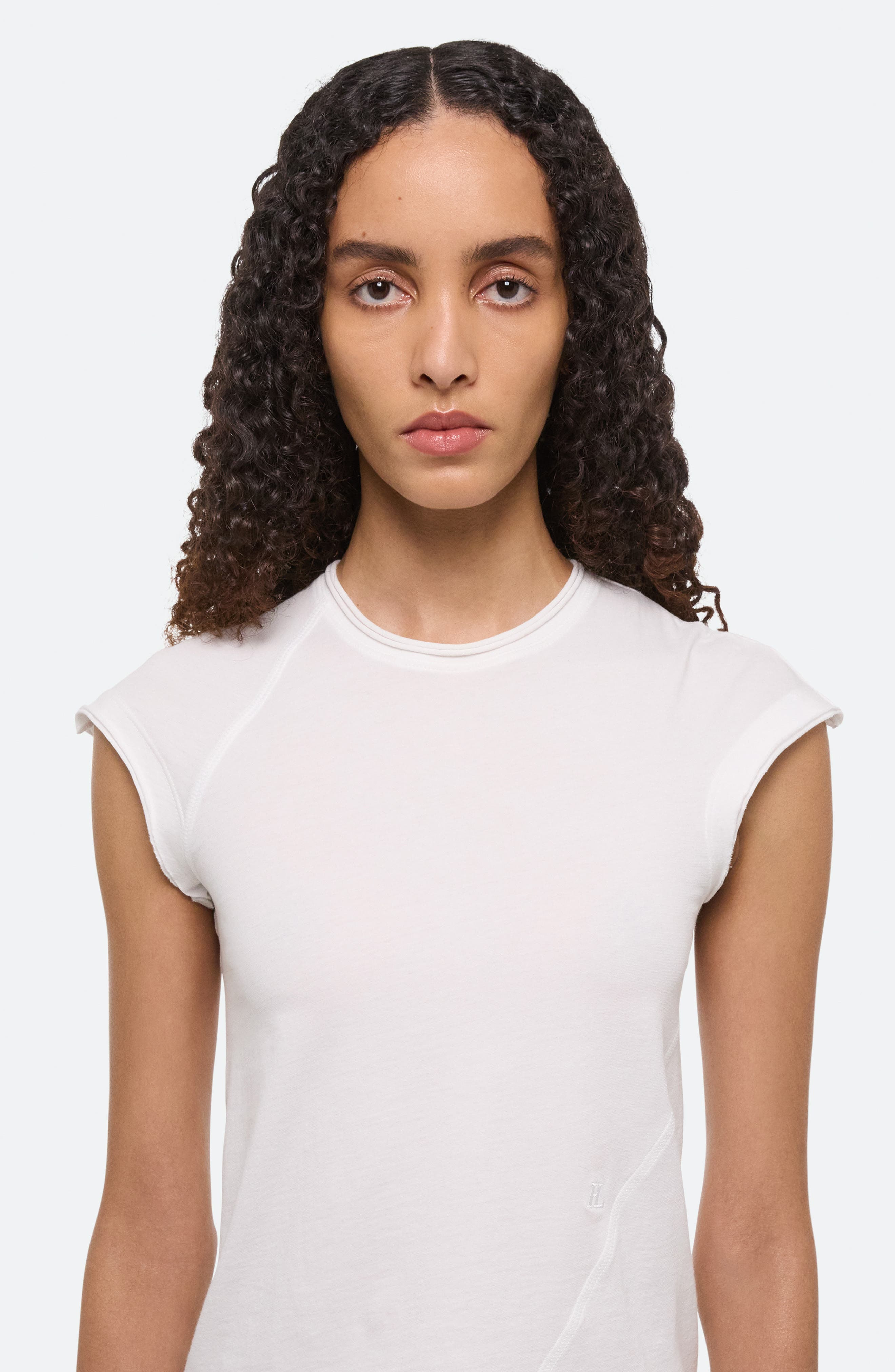 Helmut Lang Twisted Crop Top in Optic White at Nordstrom - 5