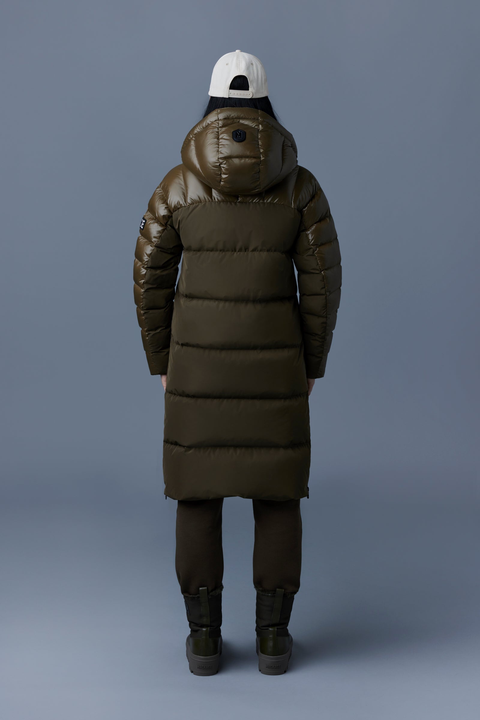 KAZ mixed-media down jacket with removable hood - 4