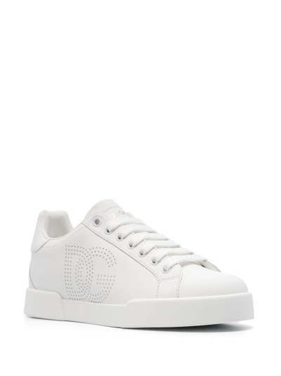 Dolce & Gabbana Portofino perforated-logo leather sneakers outlook