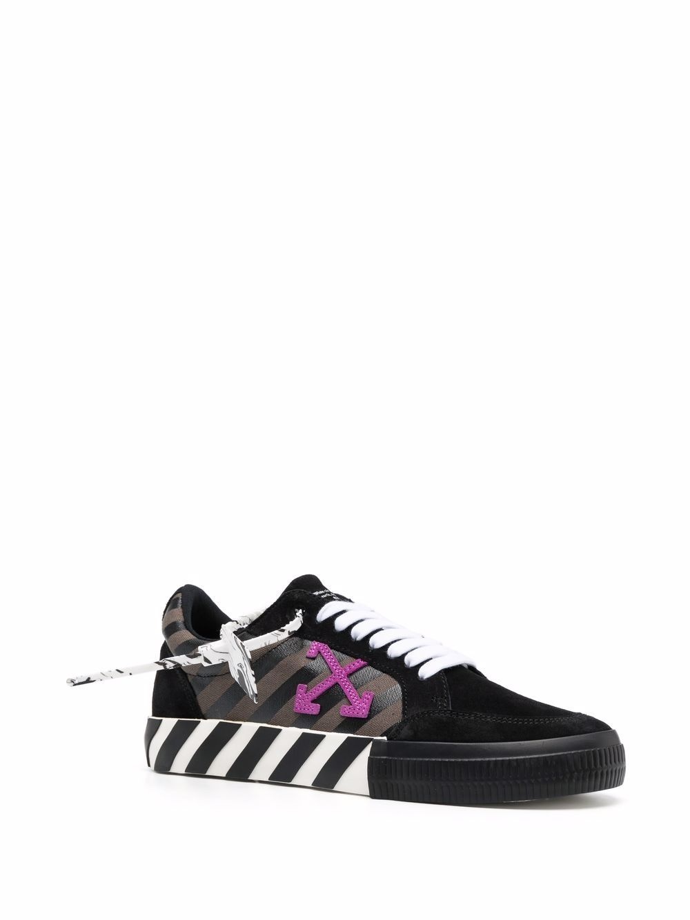 vulcanized diagonal print sneakers - 2