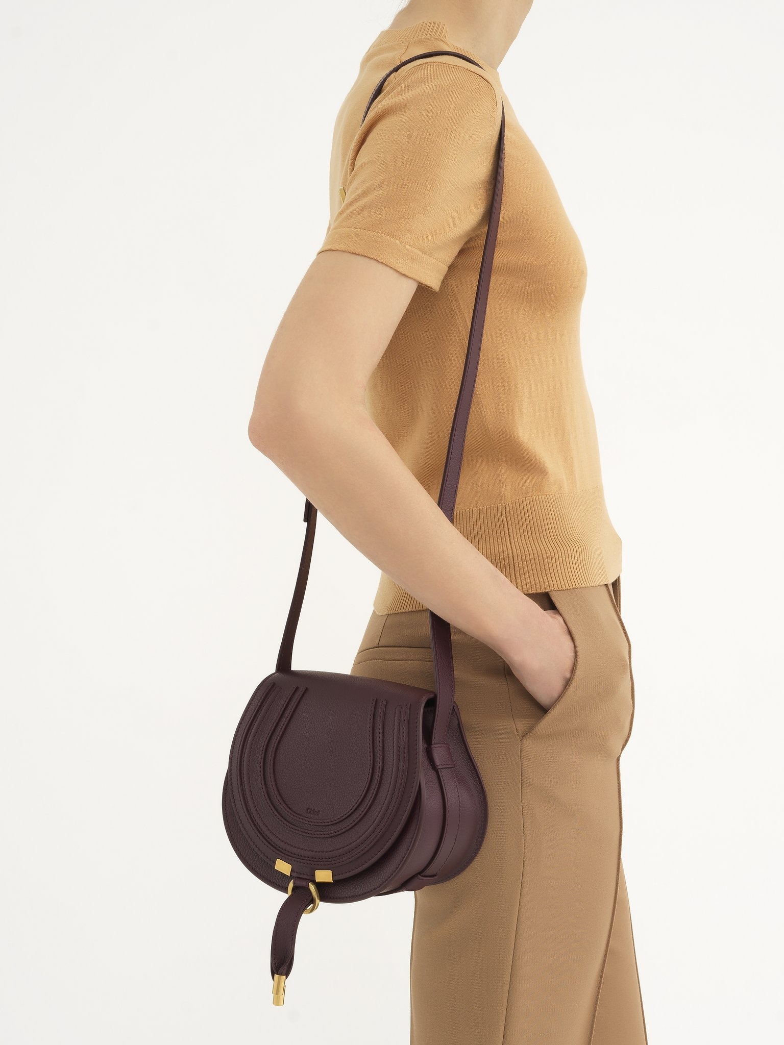 SMALL MARCIE SADDLE BAG IN GRAINED LEATHER - 7