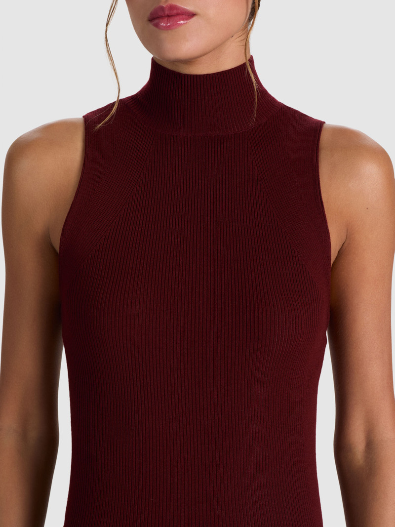 DARCEY WOOL SLEEVELESS TURTLENECK - COGNAC 5