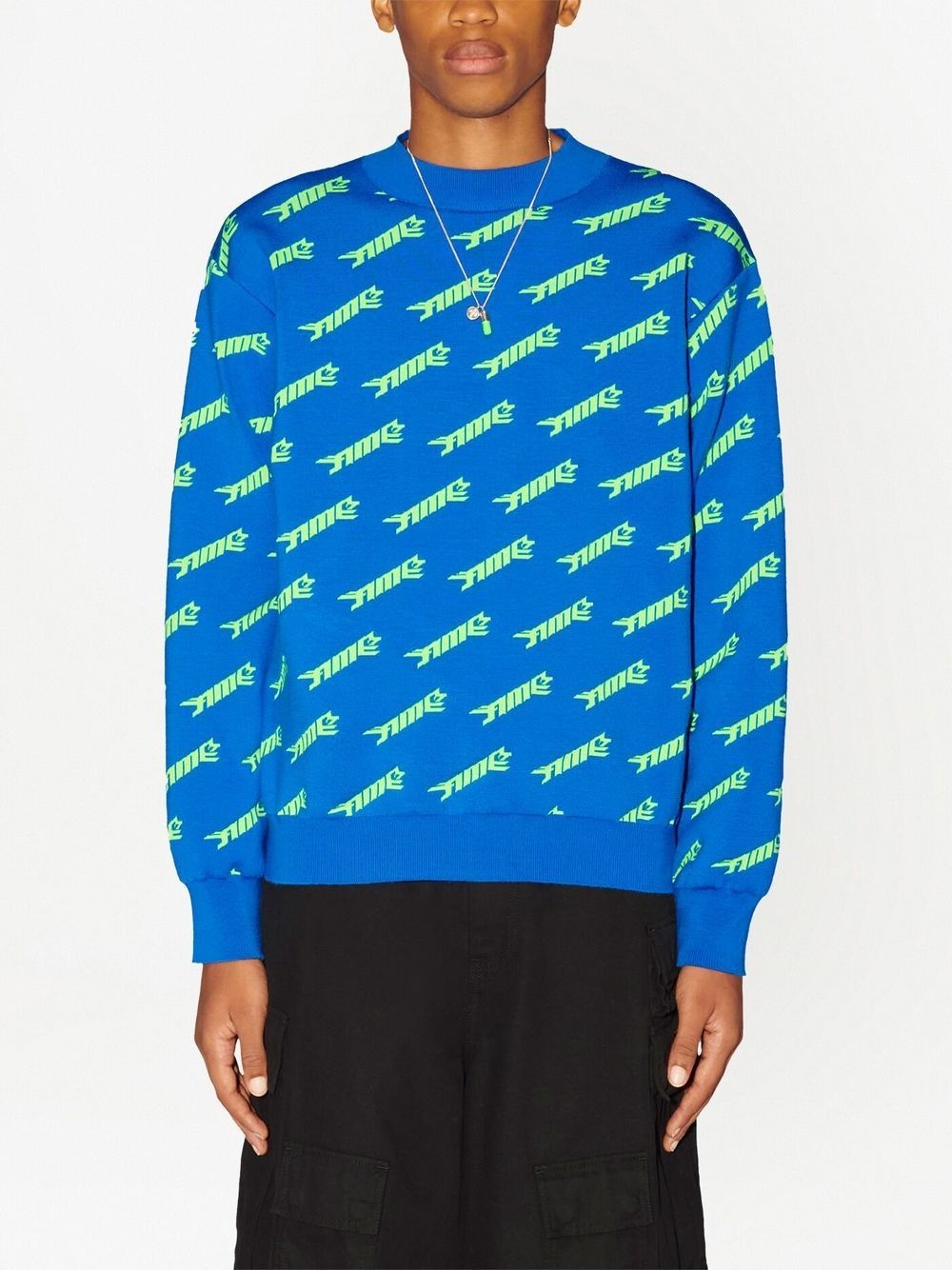 logo-intarsia crew-neck jumper - 4