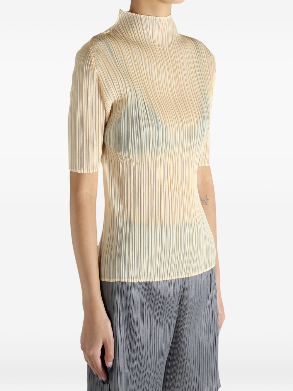 Lucid Pleats high-neck top - 3