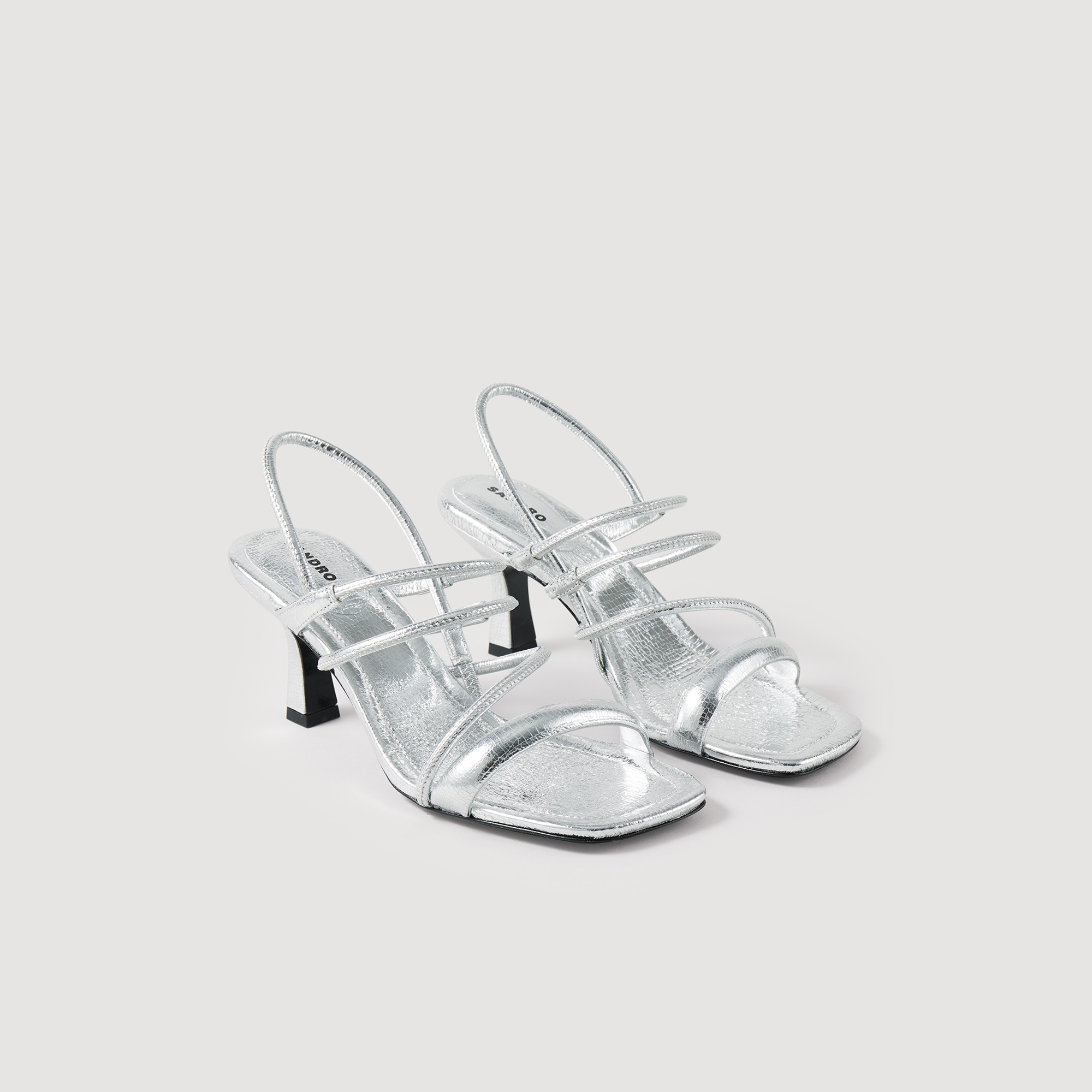 Metallic leather sandals - 2