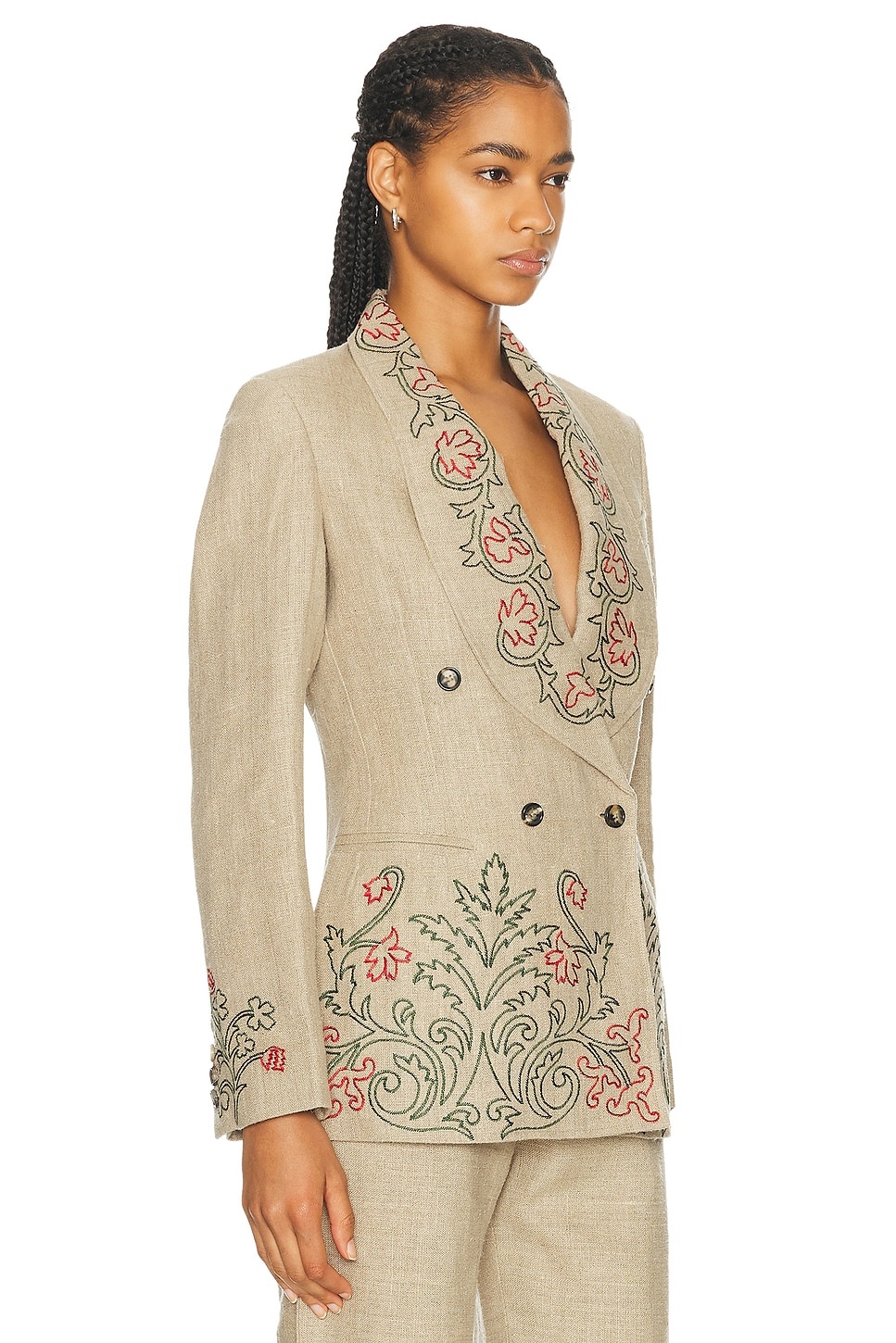 Embroidered Trumpet Flower Suit Jacket - 2