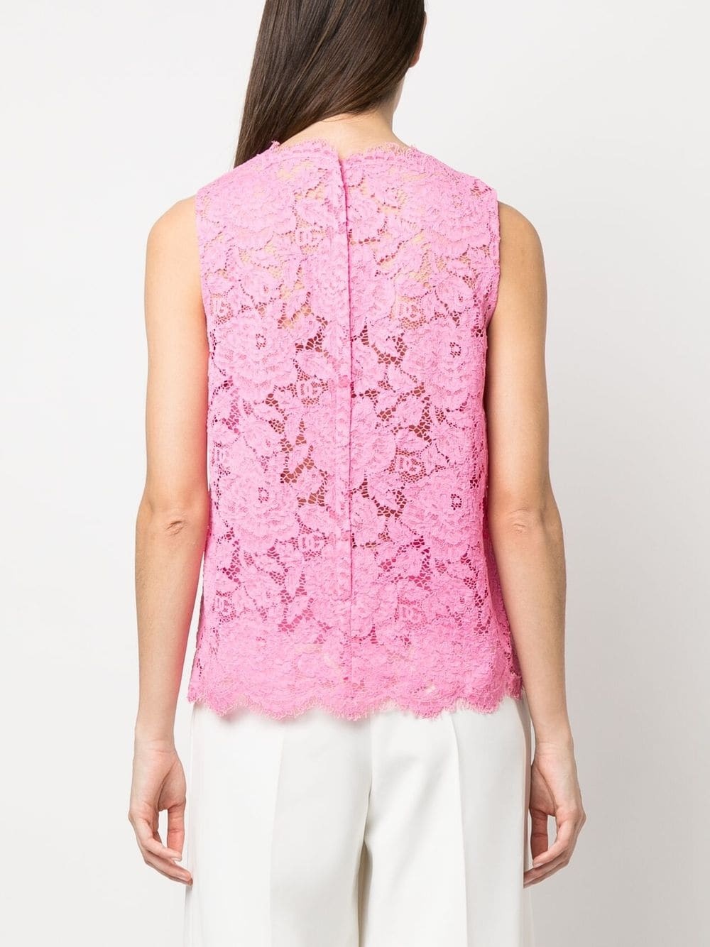 floral lace sleeveless top - 4