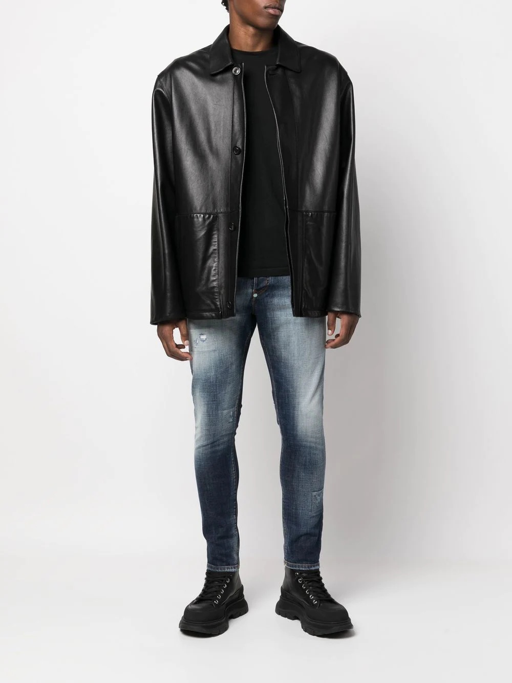 stonewashed skinny-cut jeans - 2
