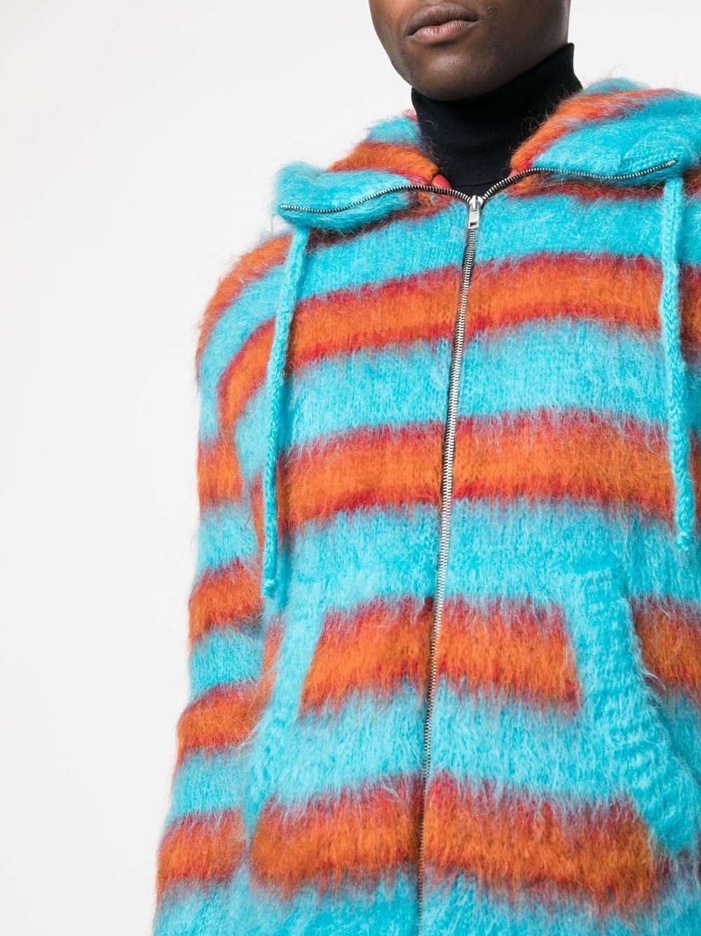 striped knitted hoodie - 5