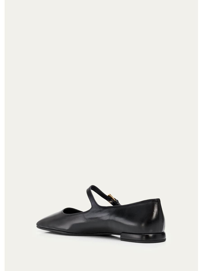 Leather Mary Jane Ballerina Flats 4