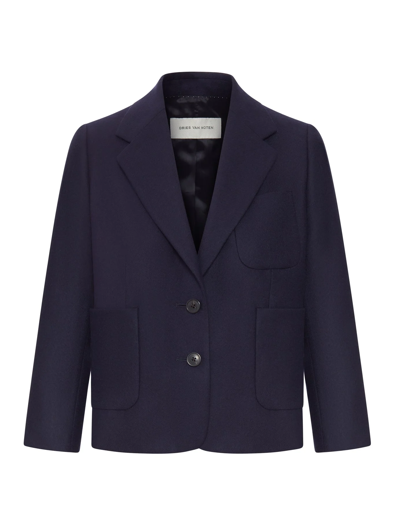 NAVY BLUE SINGLE-BREASTED BLAZER - 1