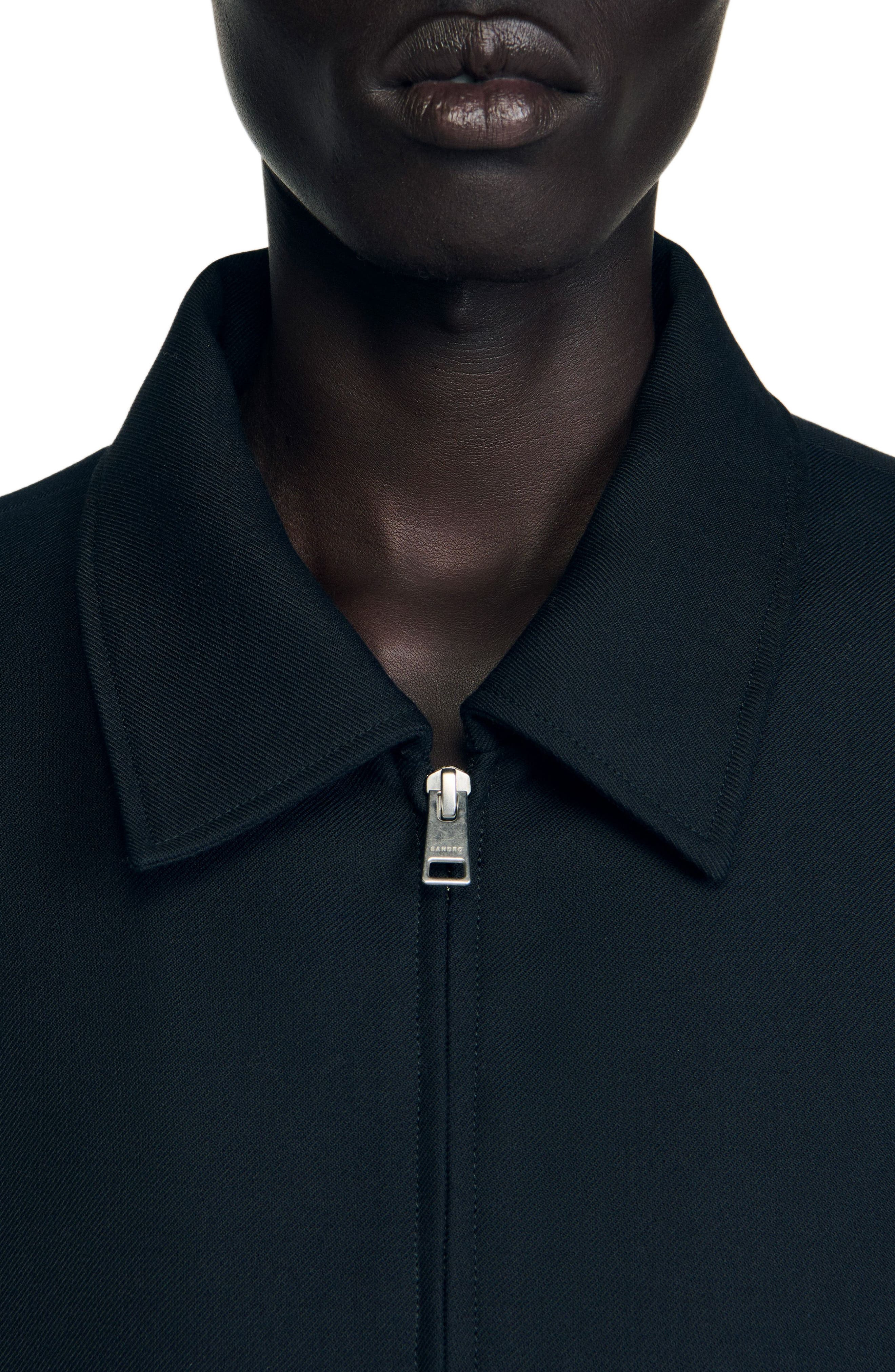 SANDRO Casual zip-up jacket in Navy Blue at Nordstrom - 3