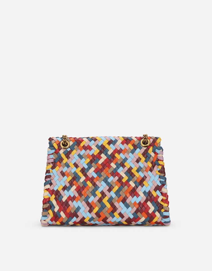 Large Devotion shoulder bag in multi-colored woven nappa leather - 4