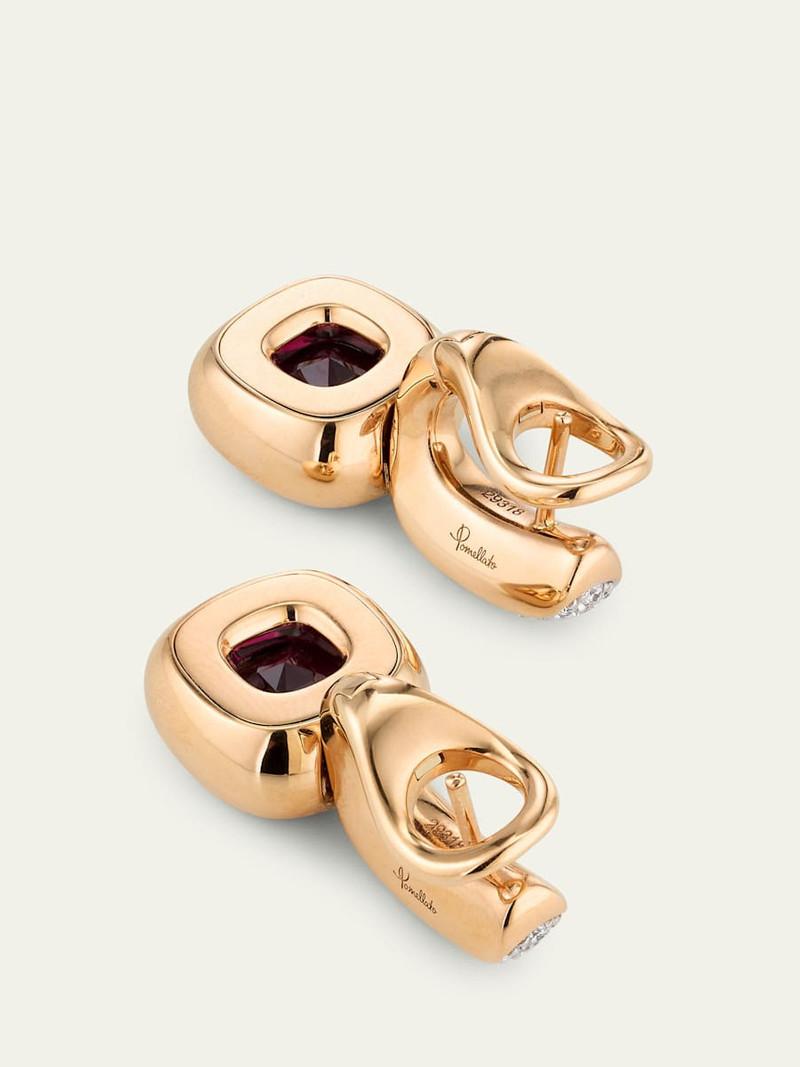 Pomellato Nudo 18K Diamond and Rubellite Drop Earrings outlook