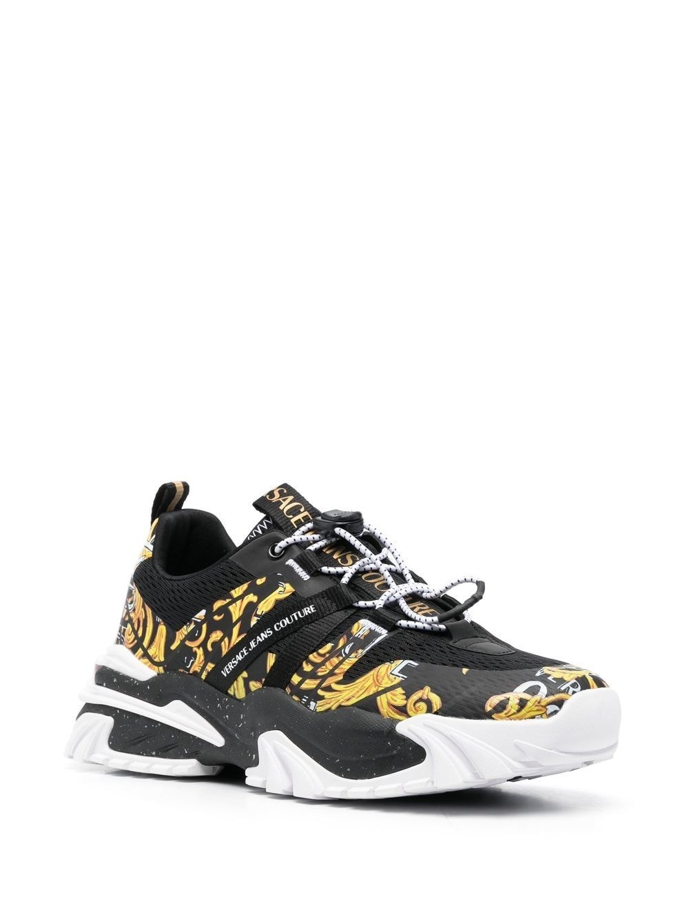 Barocco-print low-top sneakers - 2