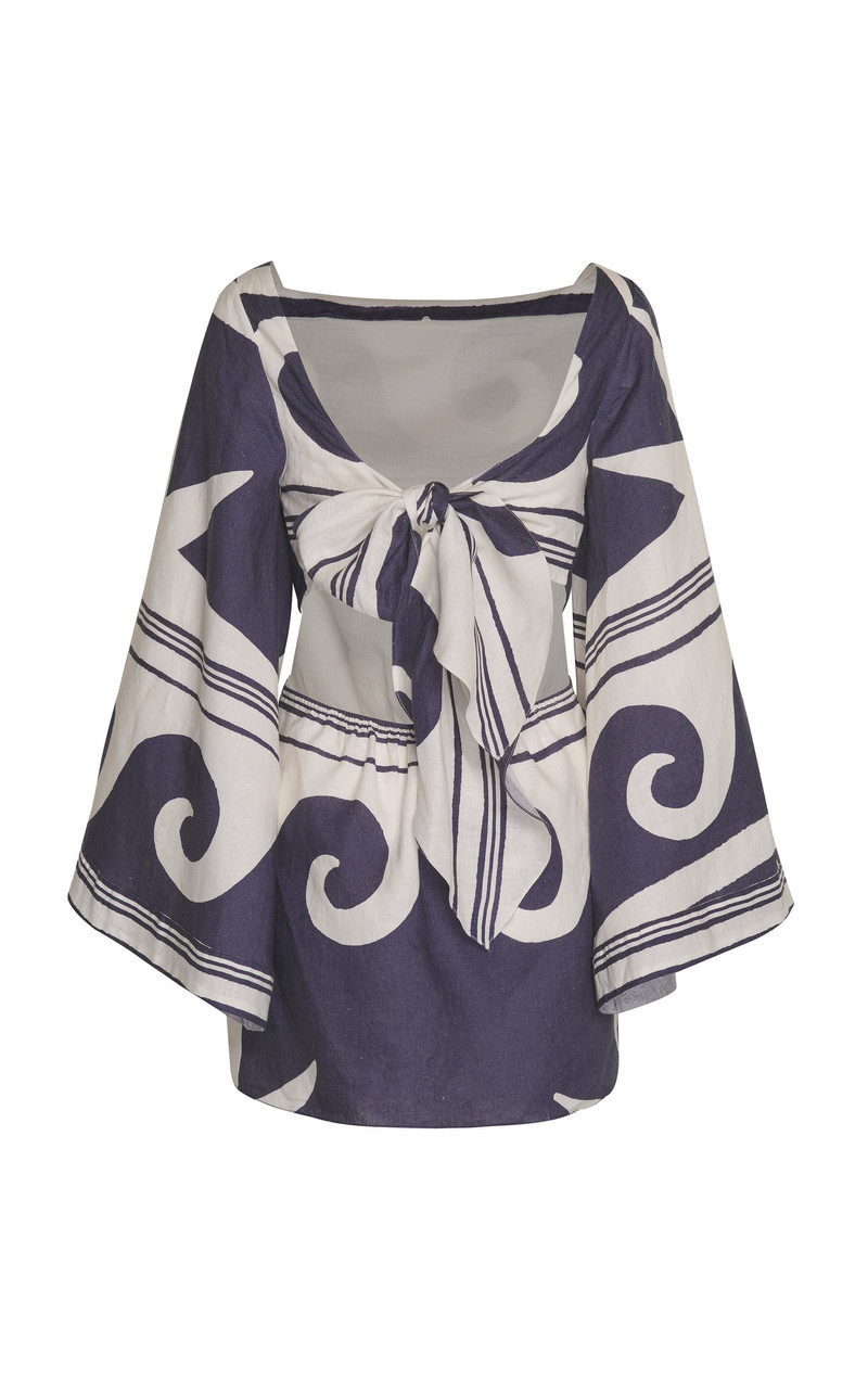 Wave After Wave Organic Linen Mini Dress multi 6