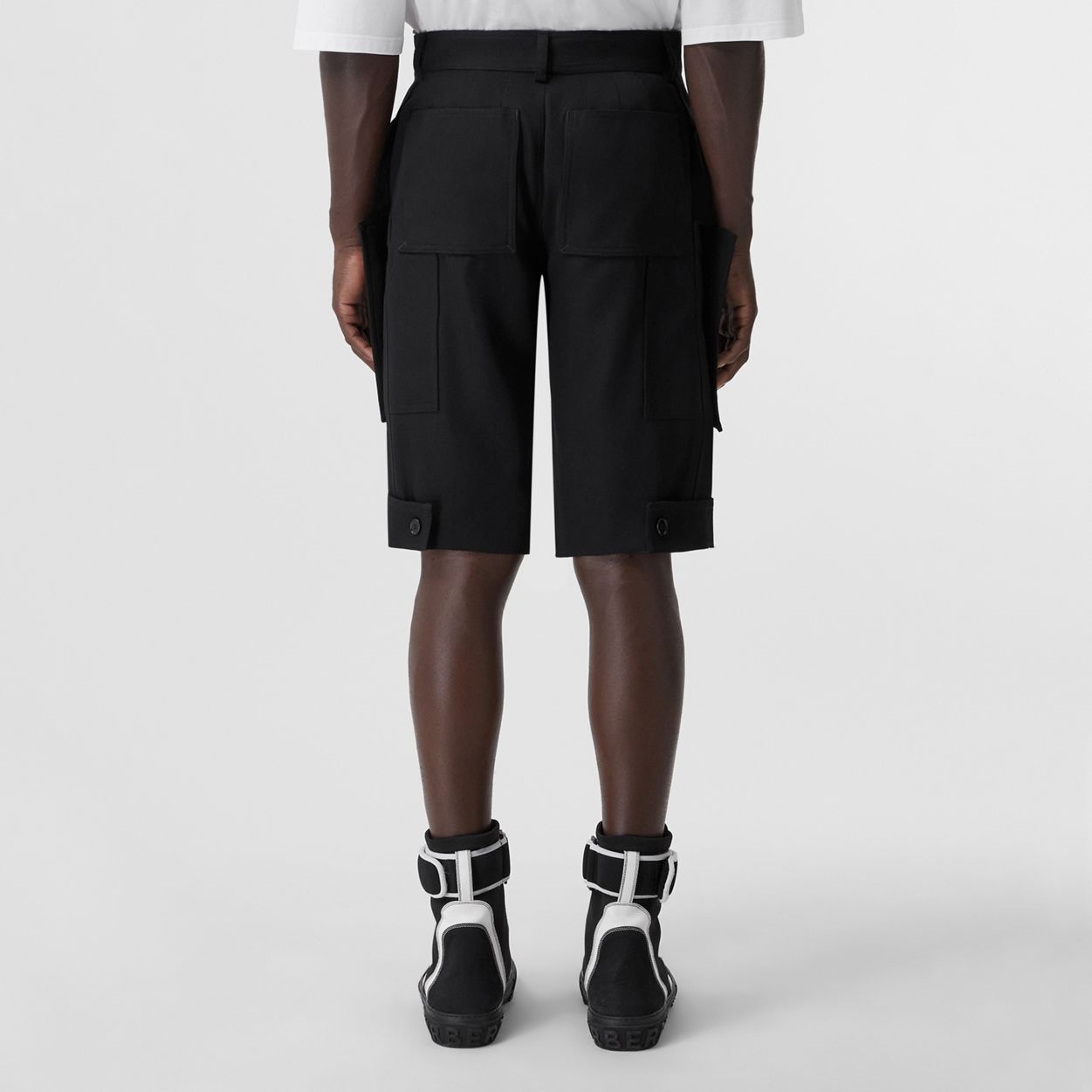 Panel Detail Grain de Poudre Wool Shorts - 4