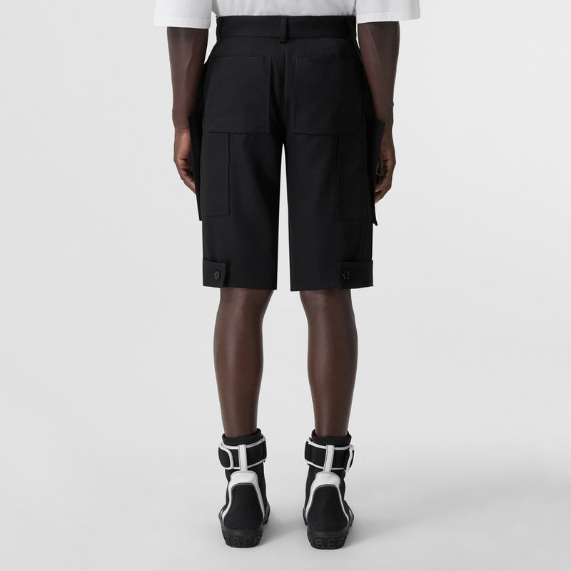 Panel Detail Grain de Poudre Wool Shorts 4