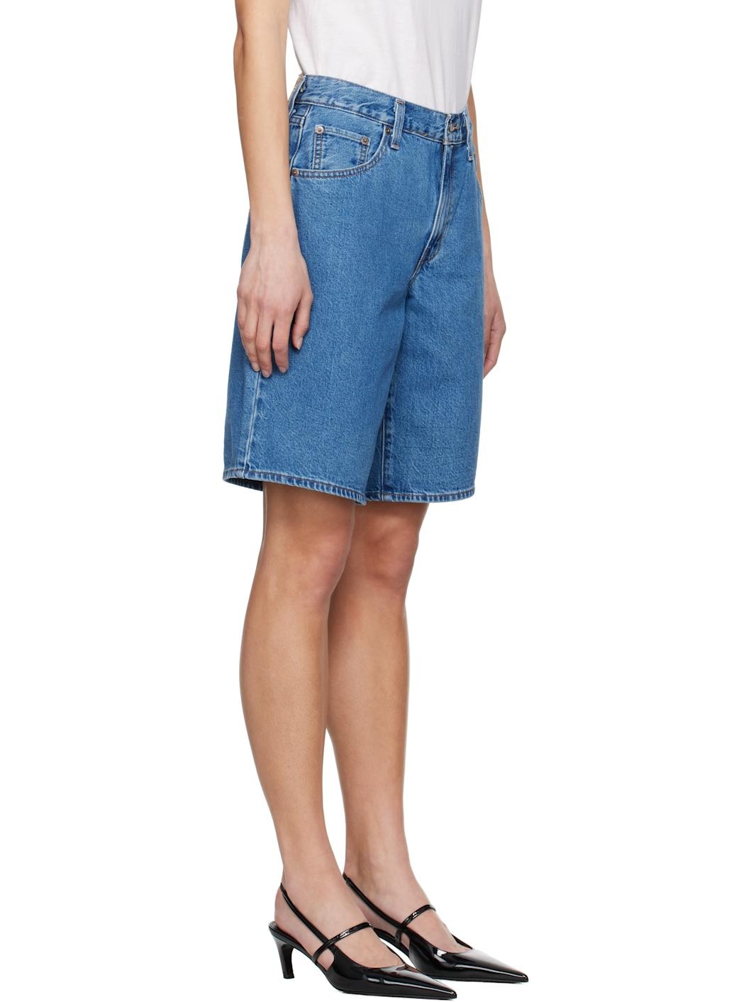 Blue Baggy Dad Denim Shorts - 2