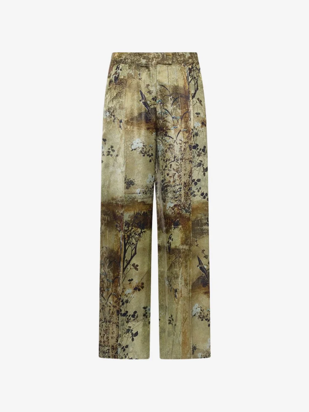 botanical-print wide-leg trousers - 1