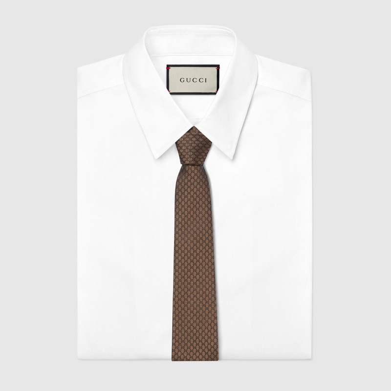 GUCCI GG silk jacquard tie outlook