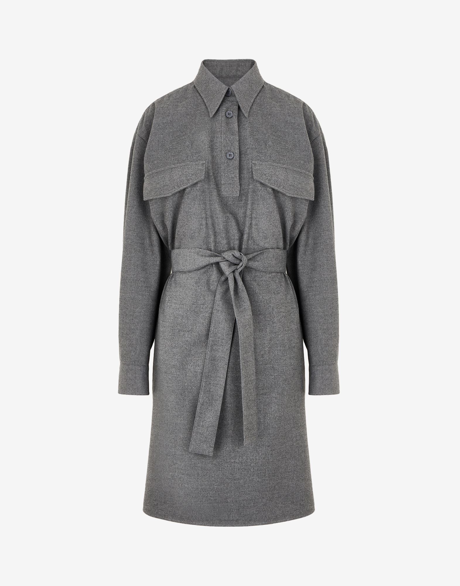 Waist tie shirt-dress - 1