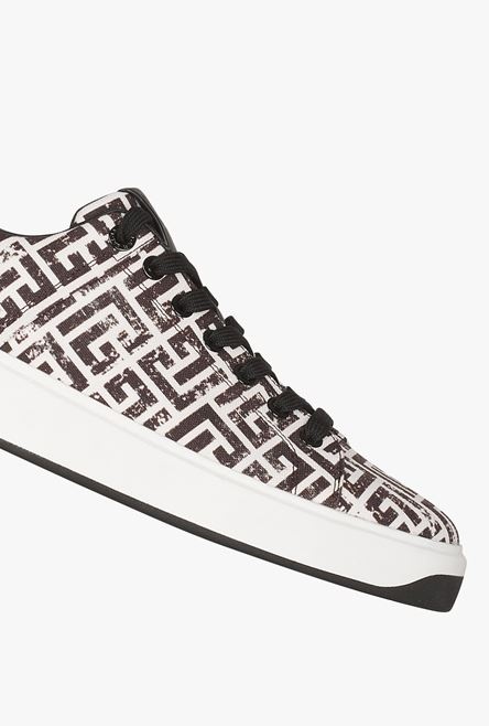 White and black monogram canvas B-Court sneakers - 6