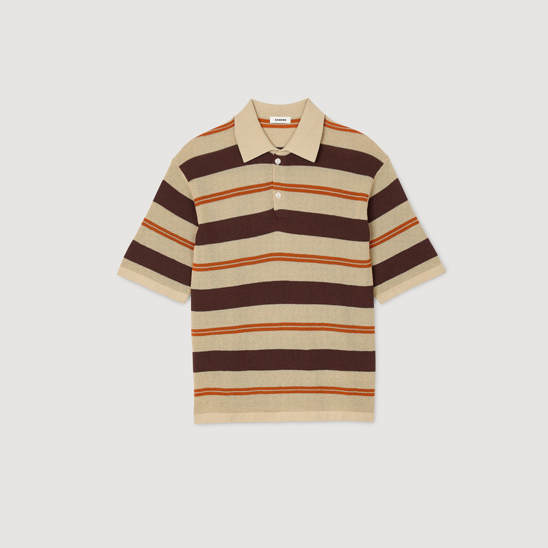 STRIPED KNIT POLO SHIRT 6