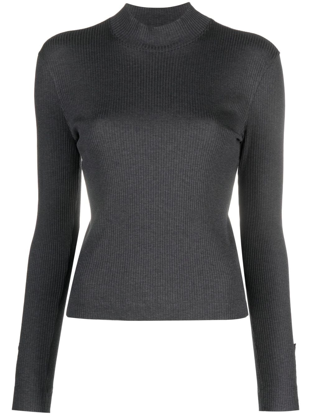 roll-neck ribbed jersey top - 1