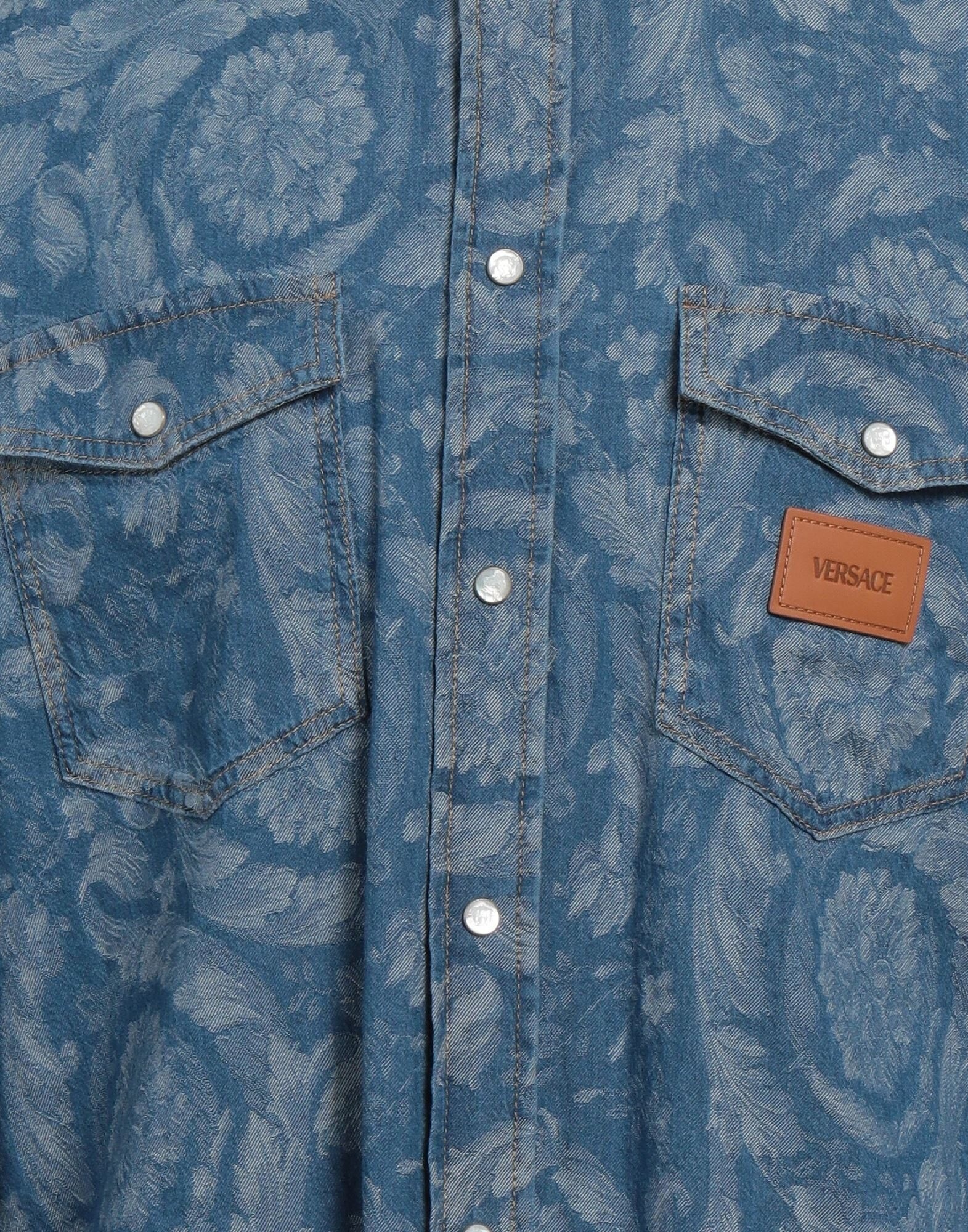 Blue Men's Denim Shirt - 4