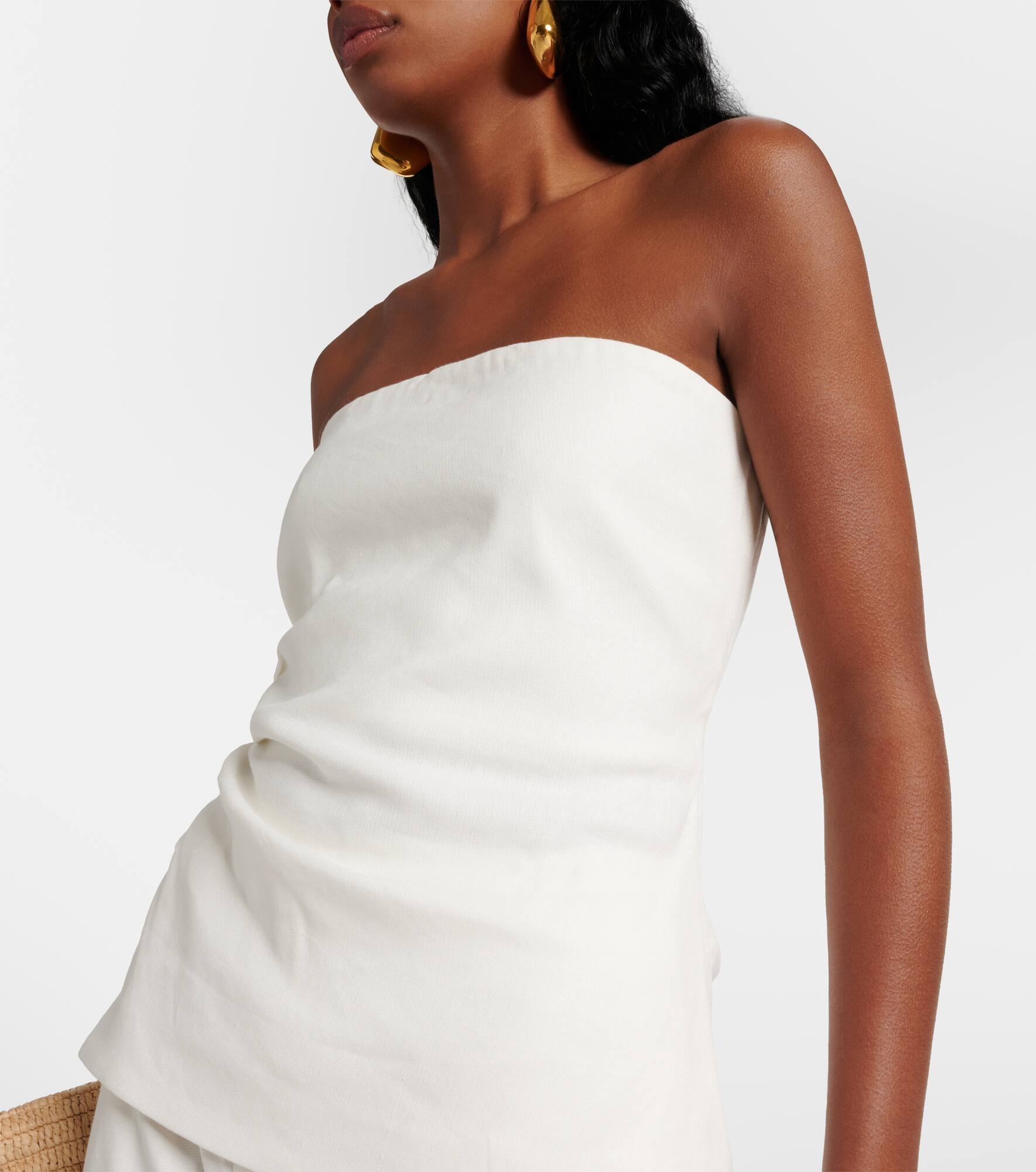 Dorian linen-blend tube top - 4