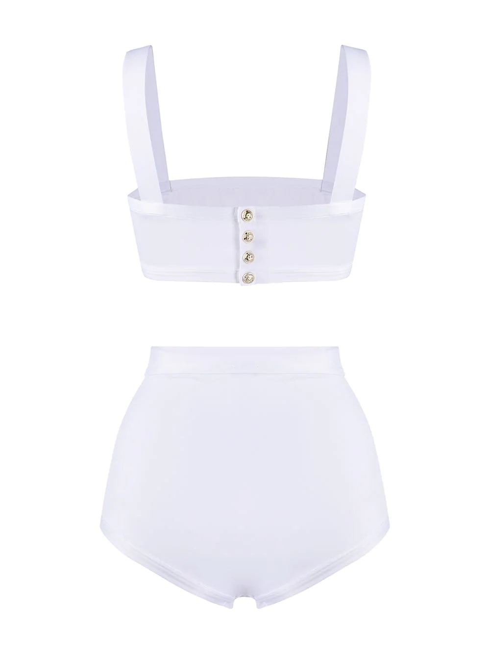 high-waist buttoned bikini set - 2