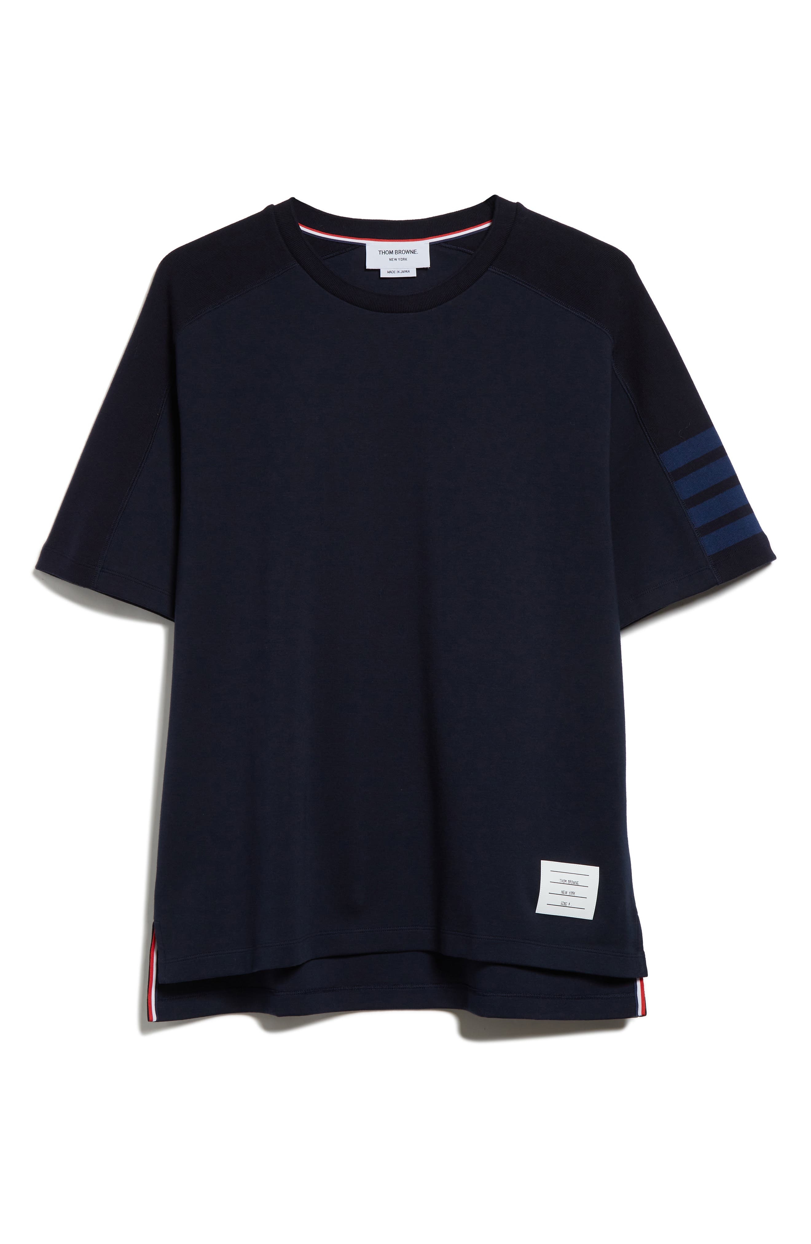 Thom Browne 4-Bar Milano Cotton T-Shirt in Navy at Nordstrom - 6