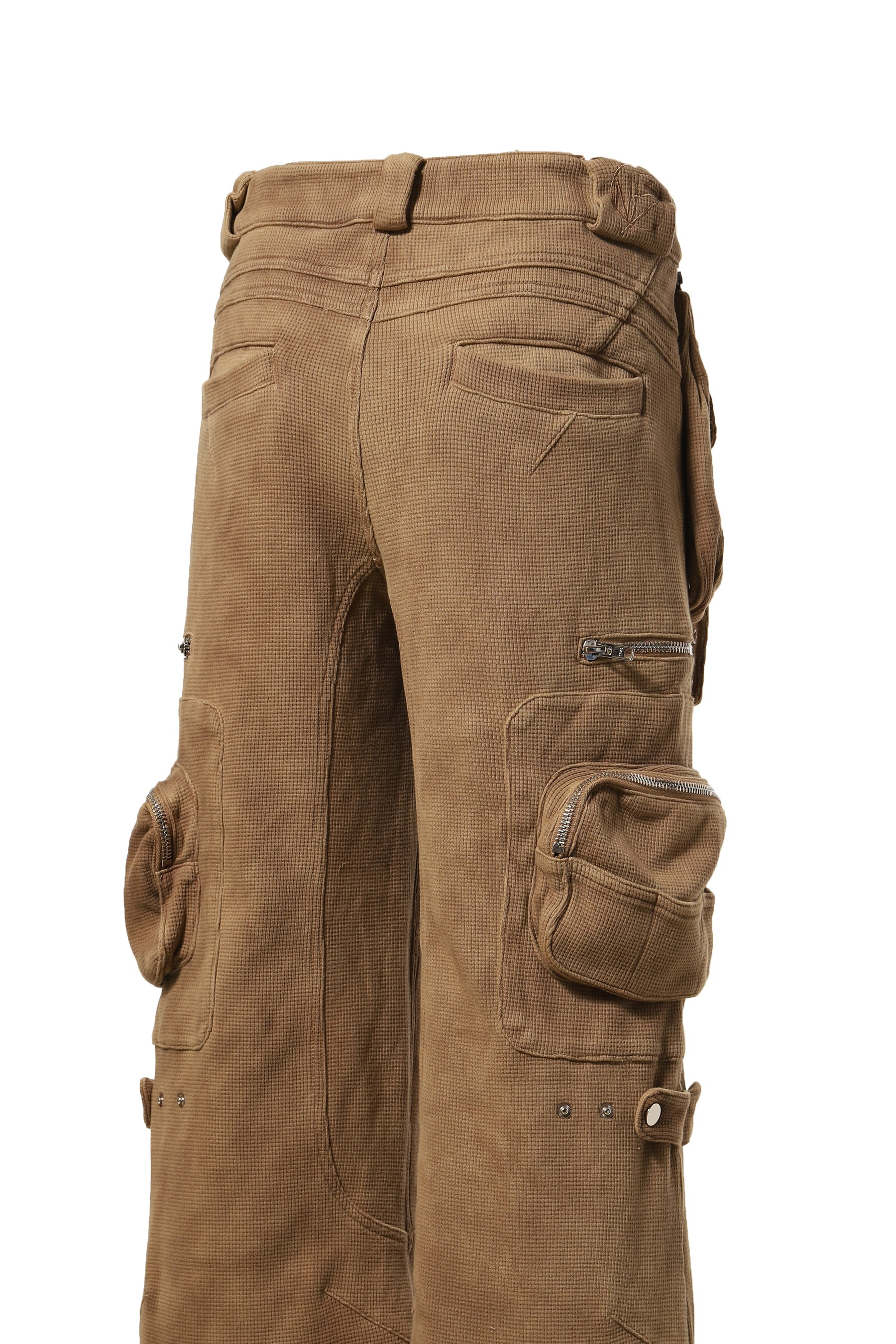 HEAVY WAFFLE CARGO PANTS / KHA - 8