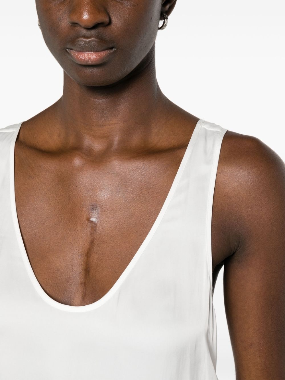 scoop-neck satin tank top - 5