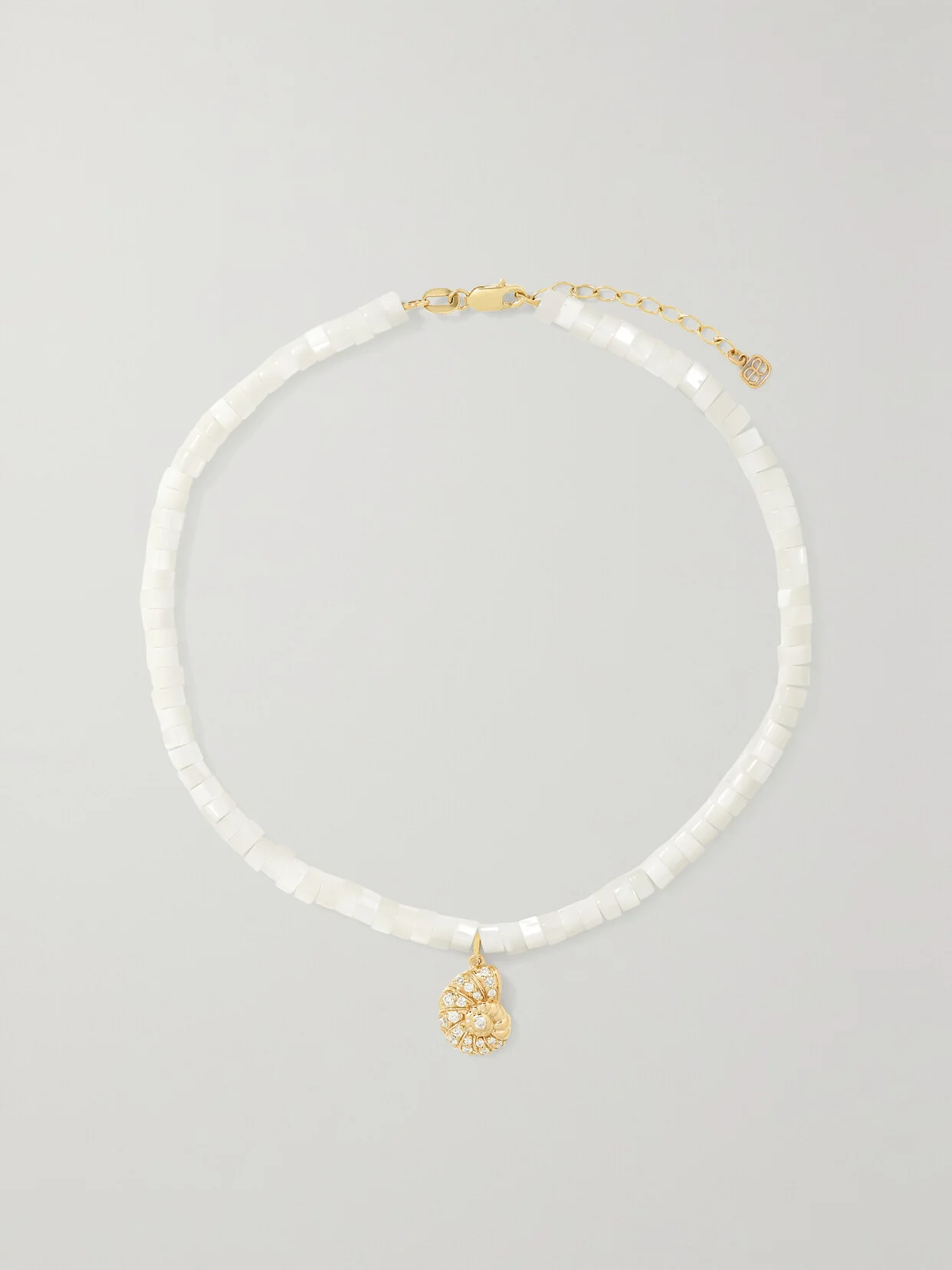 14-karat Gold, Mother-of-pearl And Diamond Anklet - 1