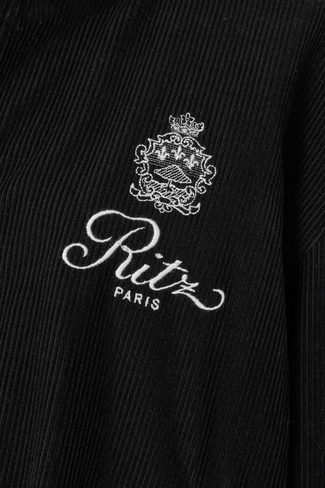 + Ritz Paris embroidered leather-trimmed cotton and wool-blend corduroy bomber jacket - 5
