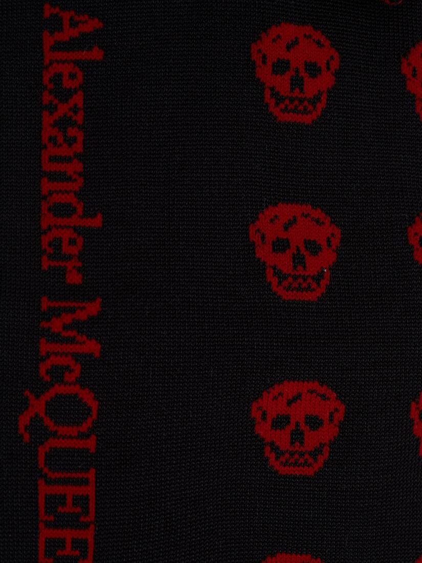 Short Skull Socks in Black/red - 2
