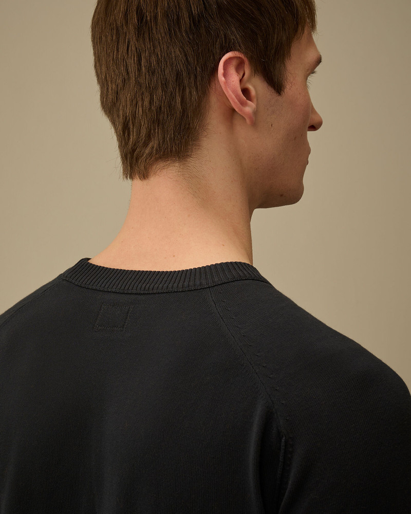 Cotton Crepe Crewneck Lens Sweater 6