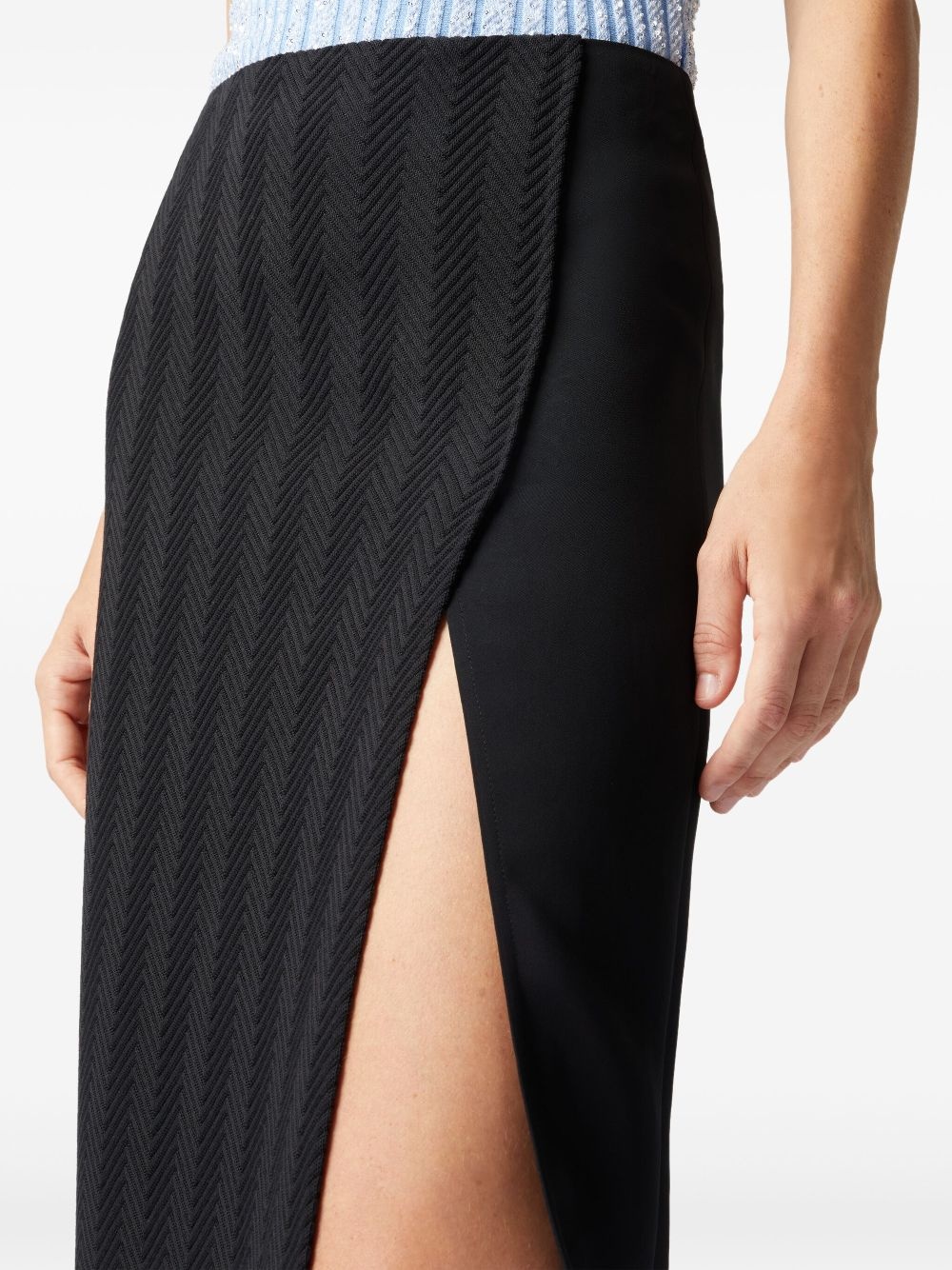 zigzag-pattern midi skirt - 4