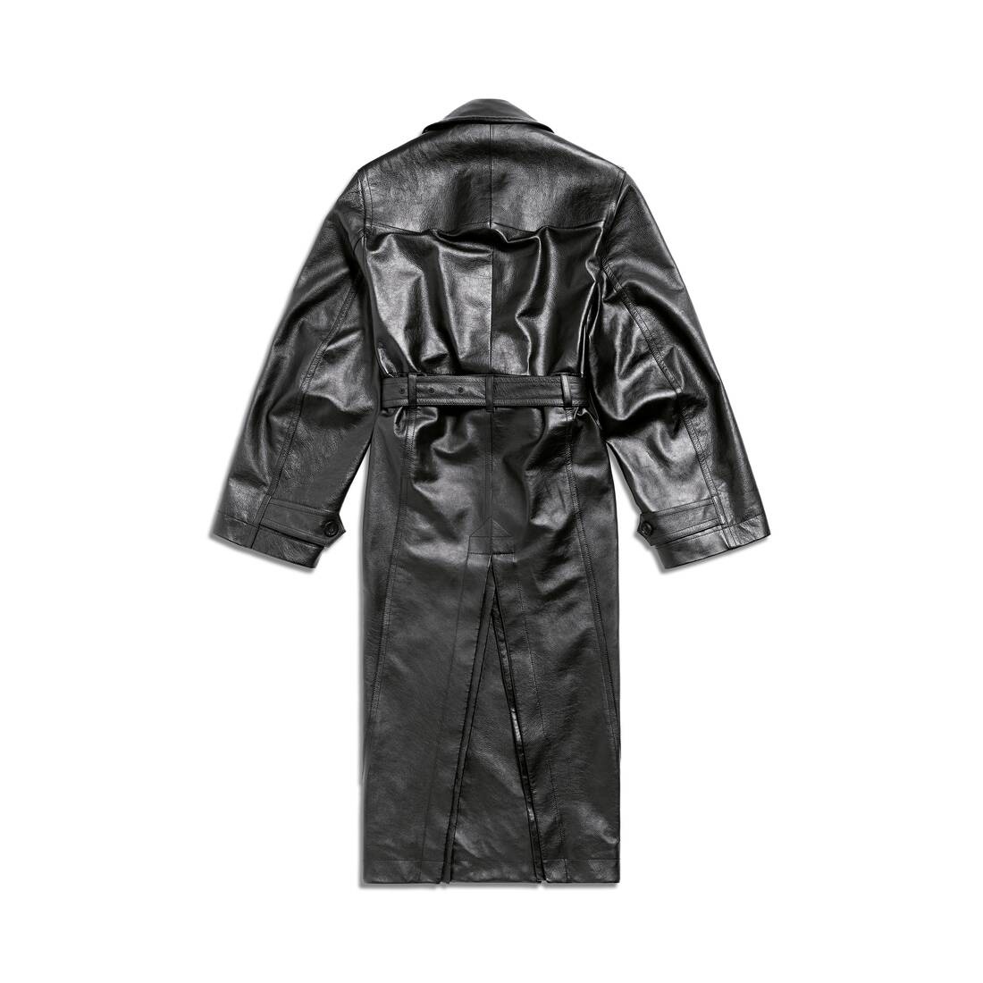 Women's Fitted Cocoon Trench in Black - 6