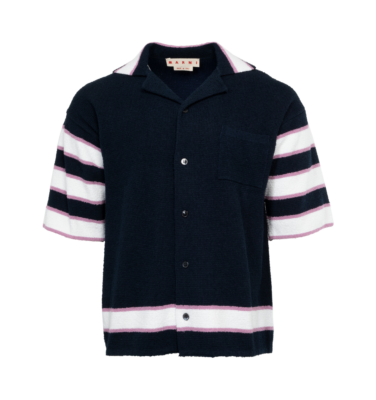 MARNI（マルニ）CONTRAST COLLAR BOWLING SHIRTS Marni Organic Cotton Poplin Short-Sleeved Bowling Shirt