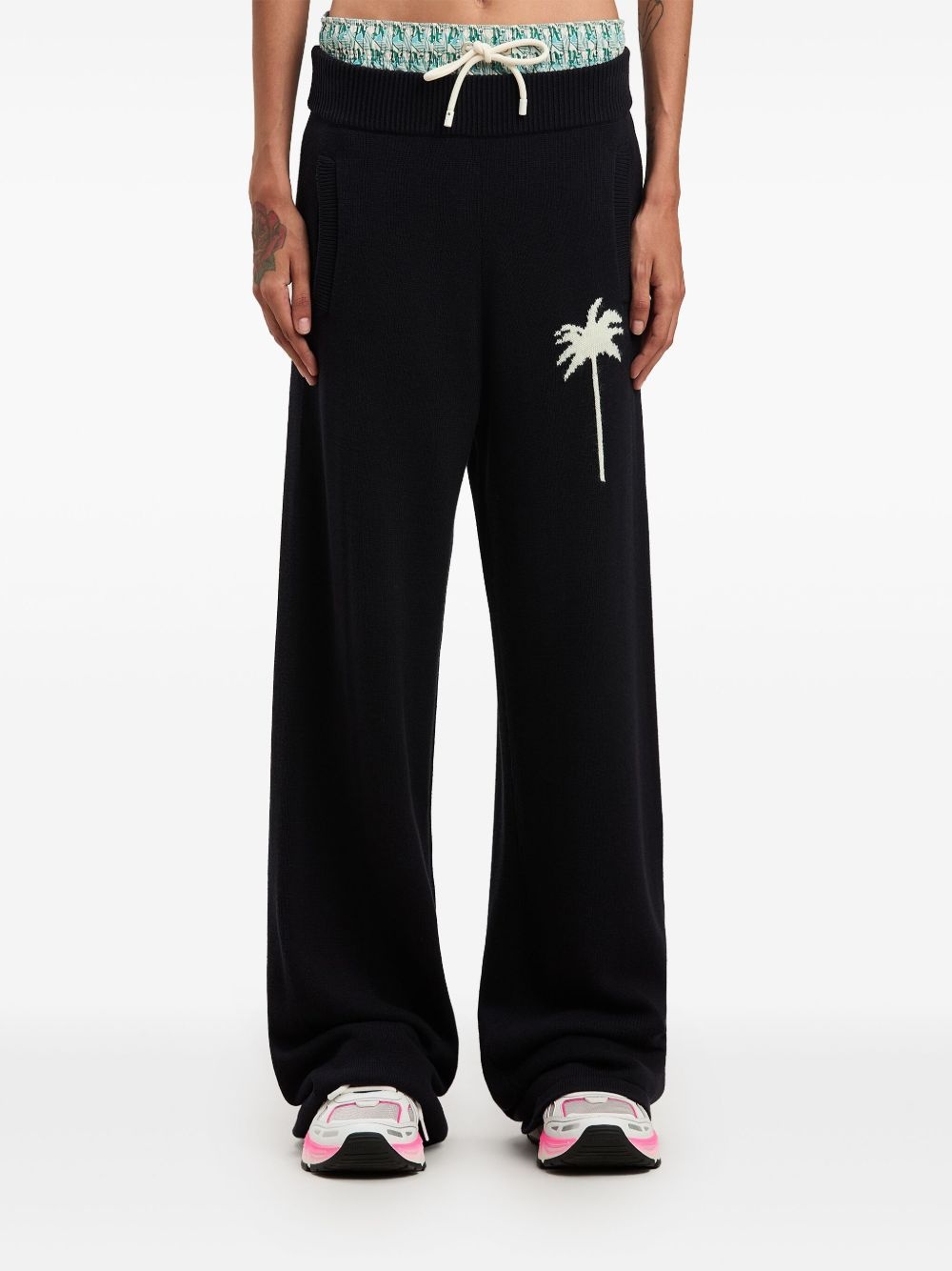 palm tree knitted trousers - 3