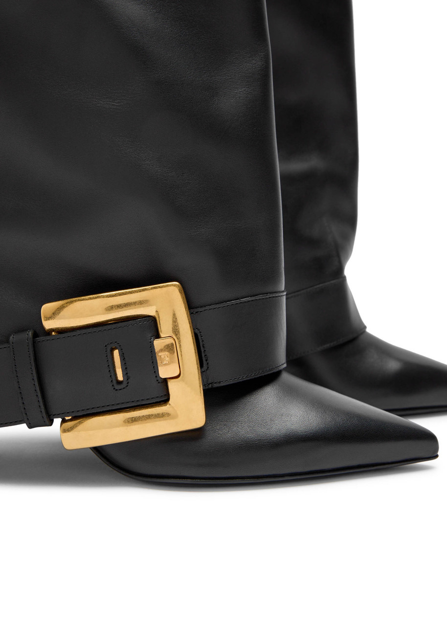 Balmain Anthem 95 Leather Knee-high Boots - 4