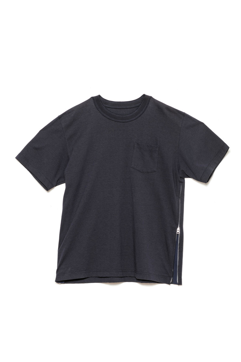 Side Zip Cotton T-Shirt 1